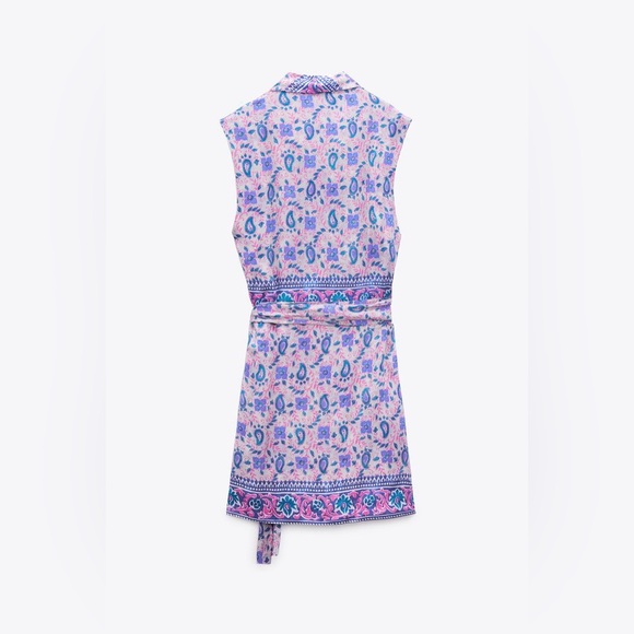 ZARA PRINTED WRAP DRESS - Picture 9 of 10
